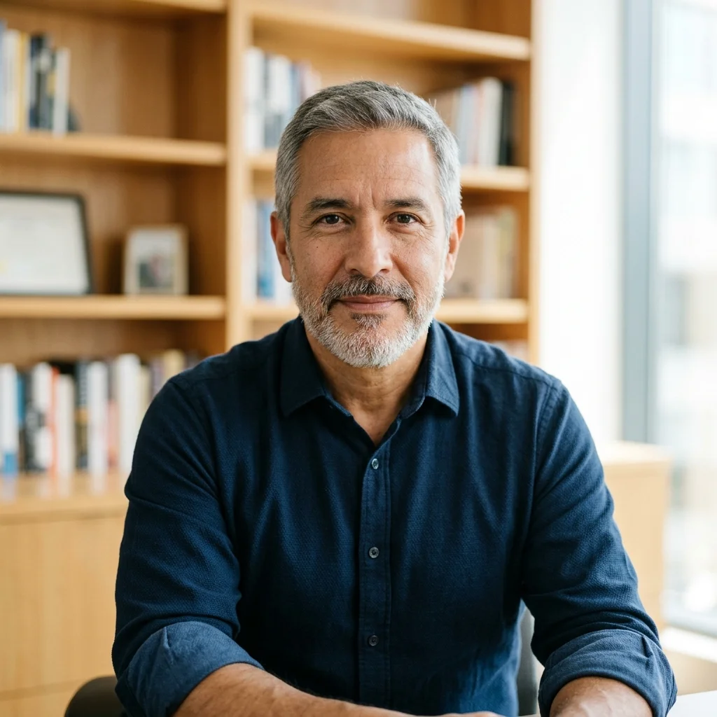 Retrato de Moussa Ollivier, director editorial de rutapyme